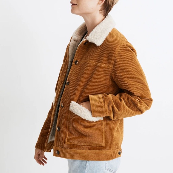 Madewell Sherpa-Lined Corduroy Swing Chore Coat Size Small - Picture 1 of 7